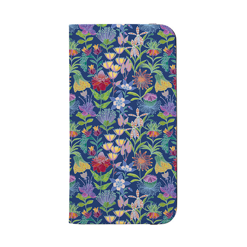 Wallet phone case-Tropic-3 By Natalie Pedetti Prack-Vegan Leather Wallet Case Vegan leather. 3 slots for cards Fully printed exterior. Compatibility See drop down menu for options, please select the right case as we print to order.-Stringberry