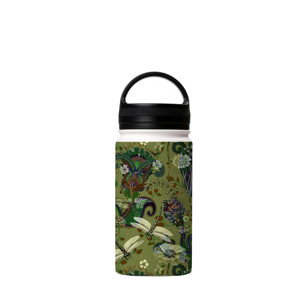 Water Bottles-Vyne Pattern Insulated Stainless Steel Water Bottle-12oz (350ml)-handle cap-Insulated Steel Water Bottle Our insulated stainless steel bottle comes in 3 sizes- Small 12oz (350ml), Medium 18oz (530ml) and Large 32oz (945ml) . It comes with a leak proof cap Keeps water cool for 24 hours Also keeps things warm for up to 12 hours Choice of 3 lids ( Sport Cap, Handle Cap, Flip Cap ) for easy carrying Dishwasher Friendly Lightweight, durable and easy to carry Reusable, so it's safe for t