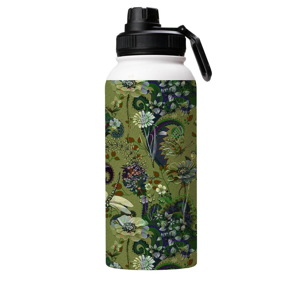Water Bottles-Vyne Pattern Insulated Stainless Steel Water Bottle-32oz (945ml)-Sport cap-Insulated Steel Water Bottle Our insulated stainless steel bottle comes in 3 sizes- Small 12oz (350ml), Medium 18oz (530ml) and Large 32oz (945ml) . It comes with a leak proof cap Keeps water cool for 24 hours Also keeps things warm for up to 12 hours Choice of 3 lids ( Sport Cap, Handle Cap, Flip Cap ) for easy carrying Dishwasher Friendly Lightweight, durable and easy to carry Reusable, so it's safe for th