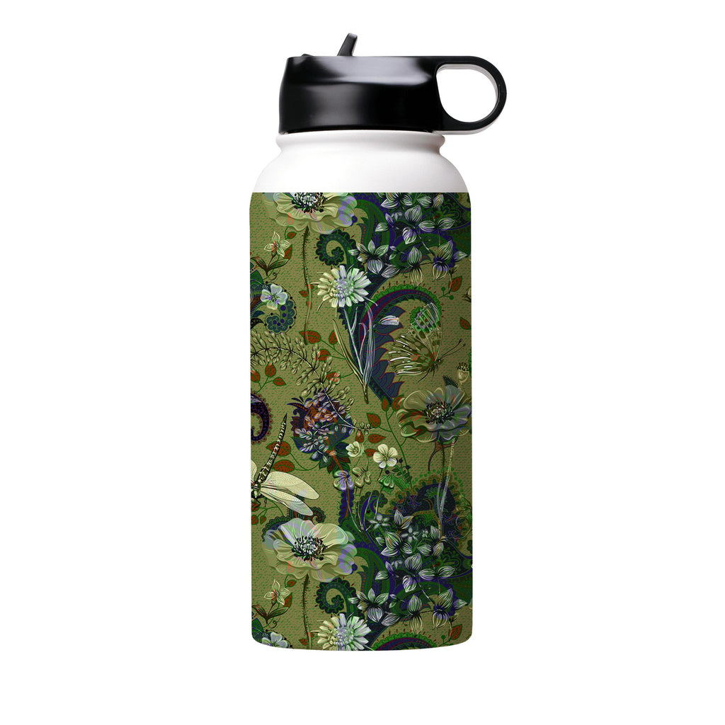 Water Bottles-Vyne Pattern Insulated Stainless Steel Water Bottle-32oz (945ml)-Flip cap-Insulated Steel Water Bottle Our insulated stainless steel bottle comes in 3 sizes- Small 12oz (350ml), Medium 18oz (530ml) and Large 32oz (945ml) . It comes with a leak proof cap Keeps water cool for 24 hours Also keeps things warm for up to 12 hours Choice of 3 lids ( Sport Cap, Handle Cap, Flip Cap ) for easy carrying Dishwasher Friendly Lightweight, durable and easy to carry Reusable, so it's safe for the