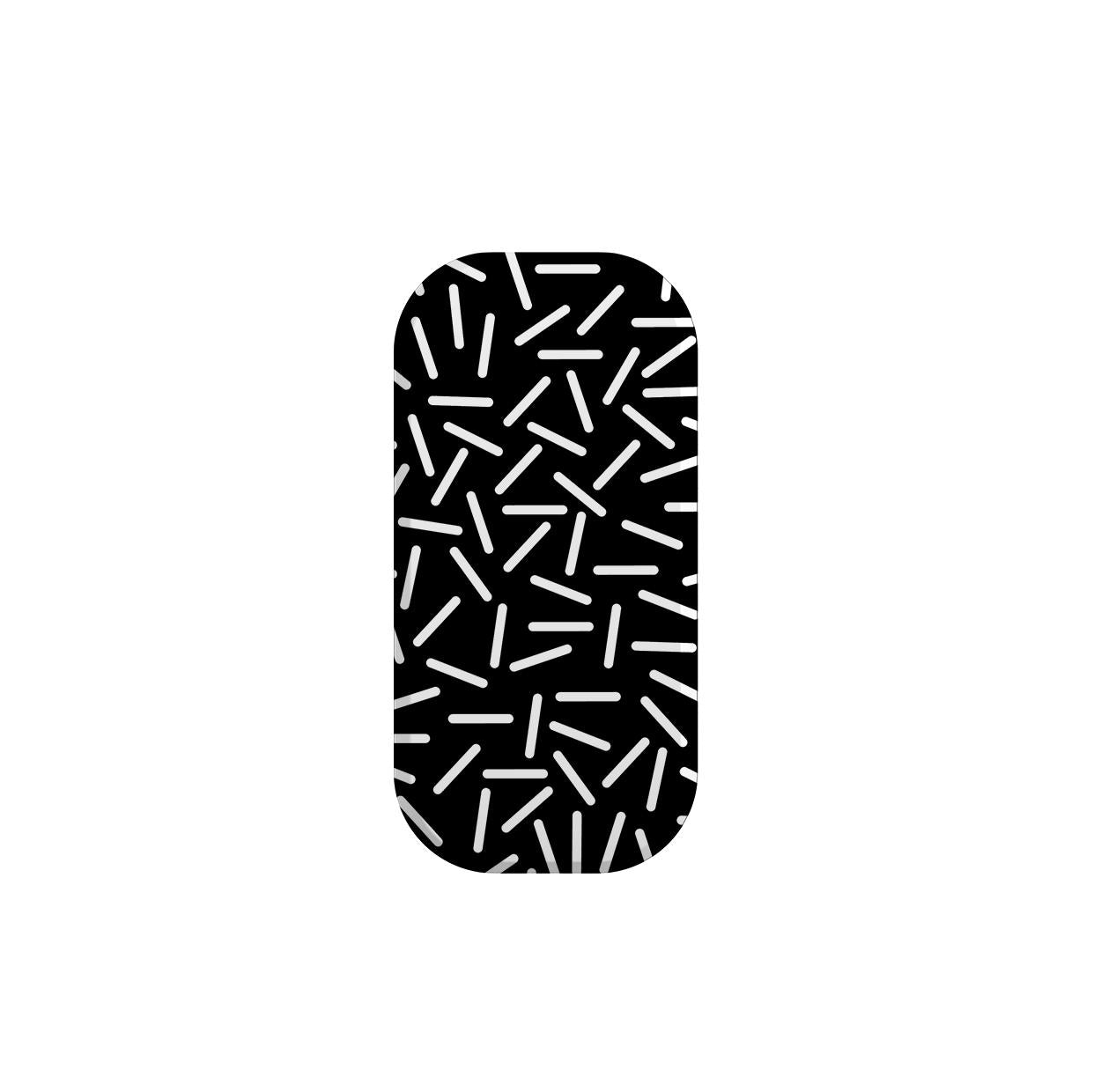 White Confetti Black Phone Stand