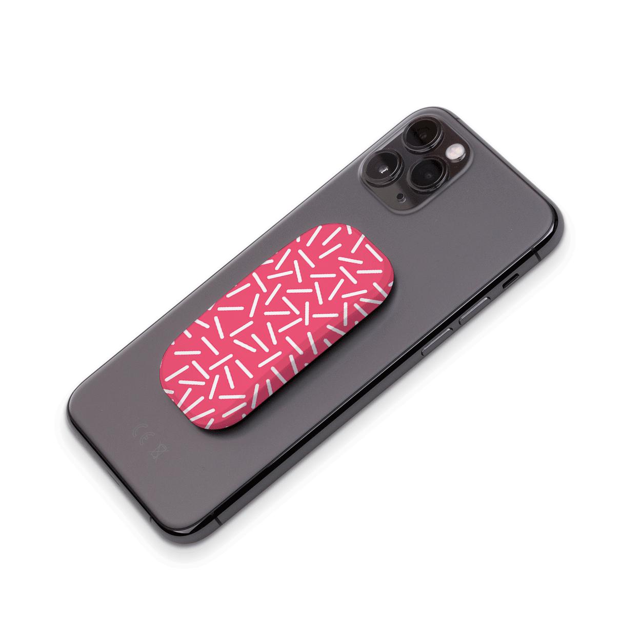 White Confetti Peach Phone Stand