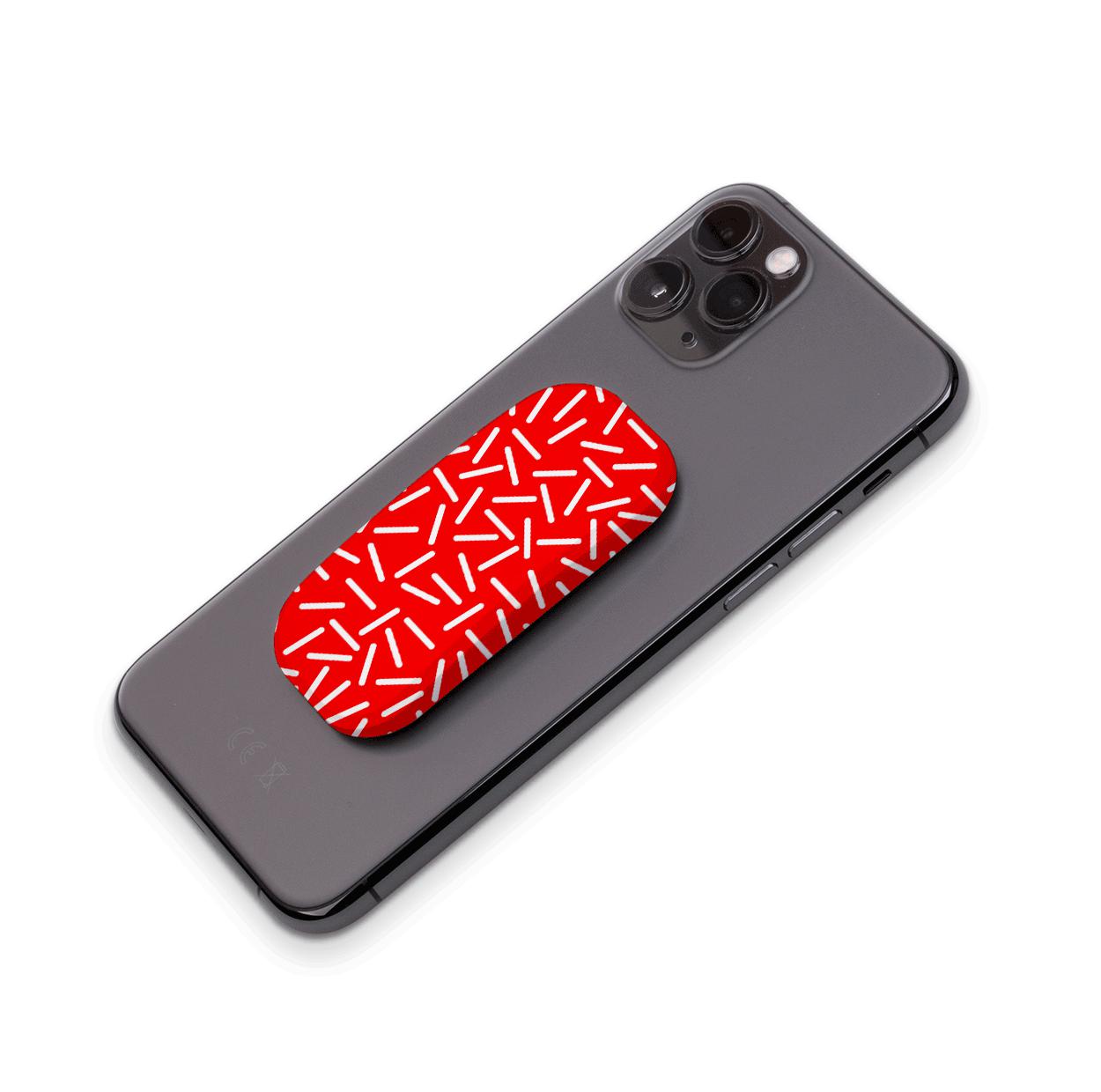 White Confetti Red Phone Stand