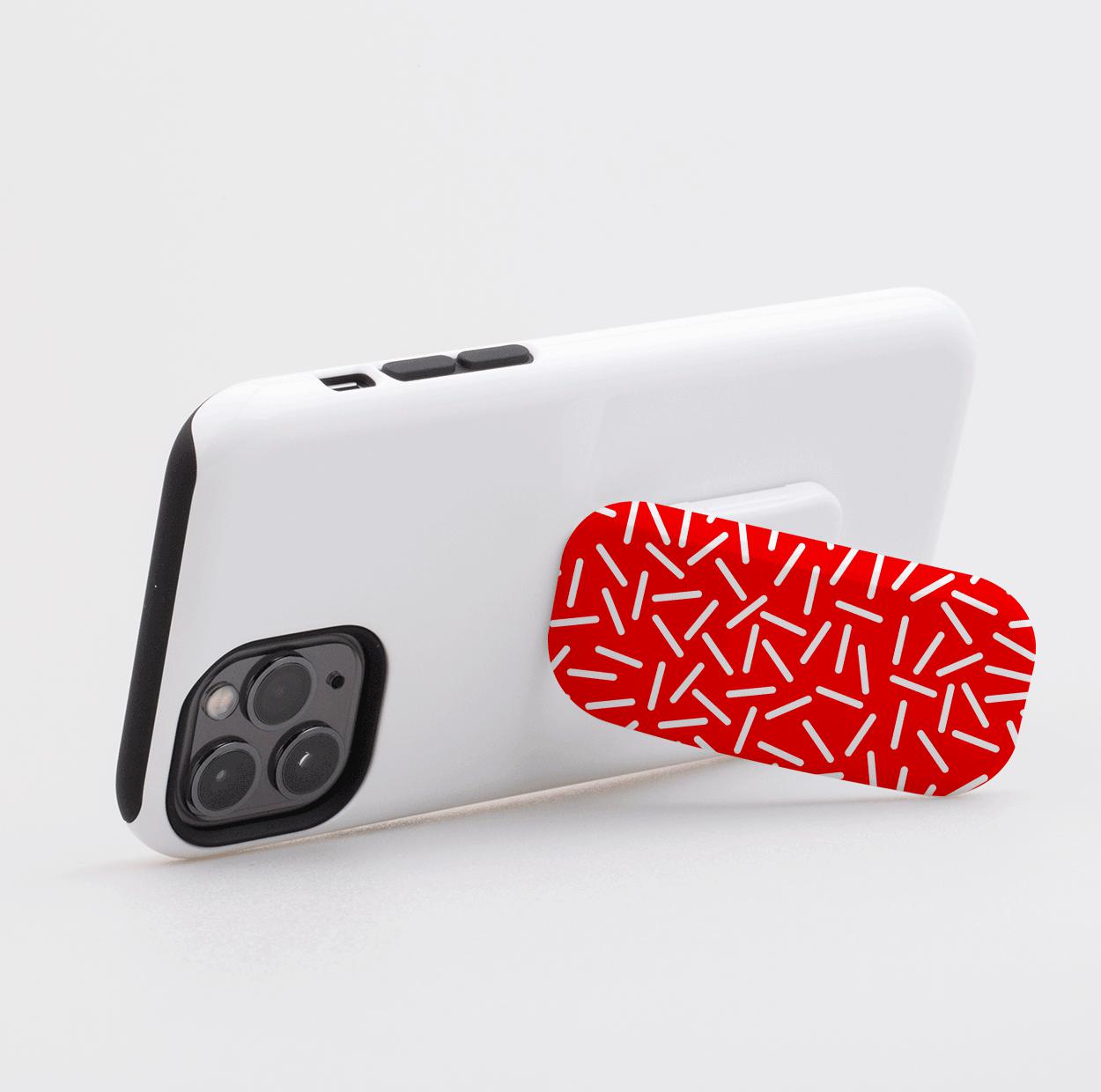 White Confetti Red Phone Stand
