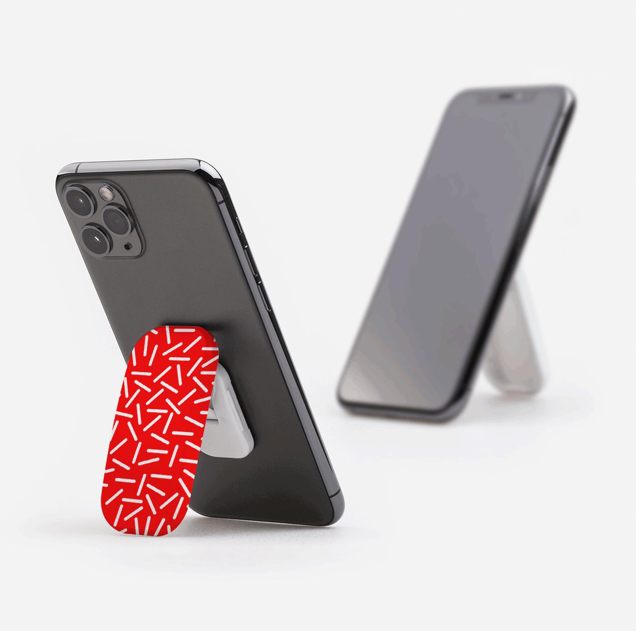 White Confetti Red Phone Stand