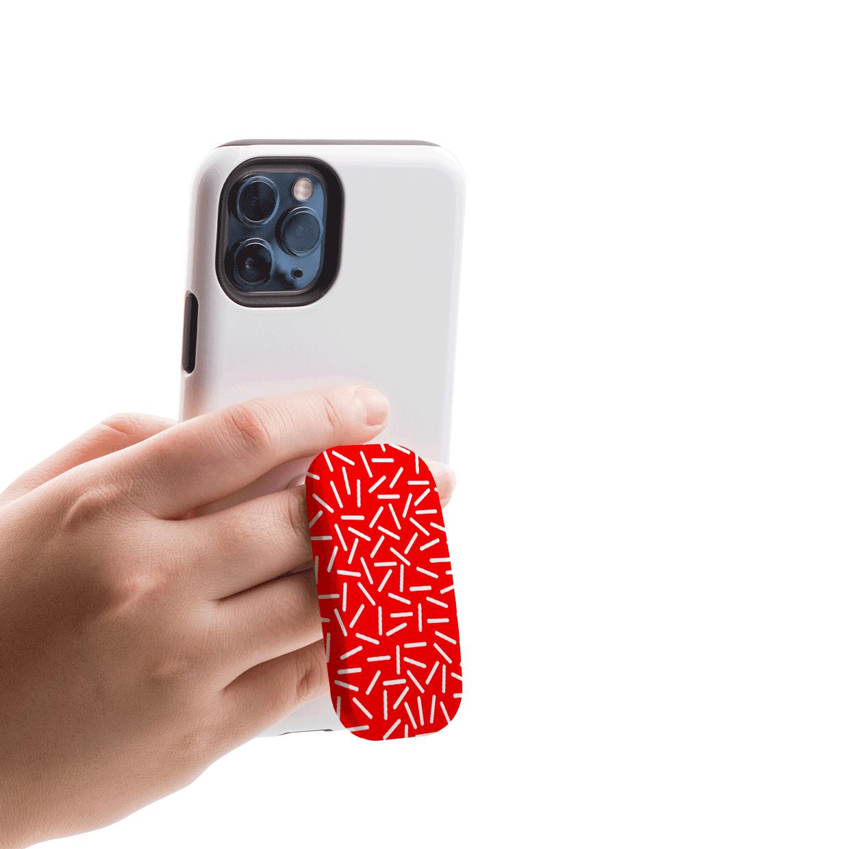 White Confetti Red Phone Stand