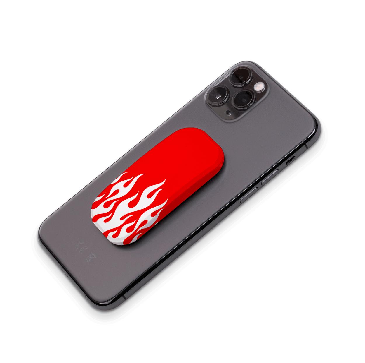 White Flames Red Phone Stand