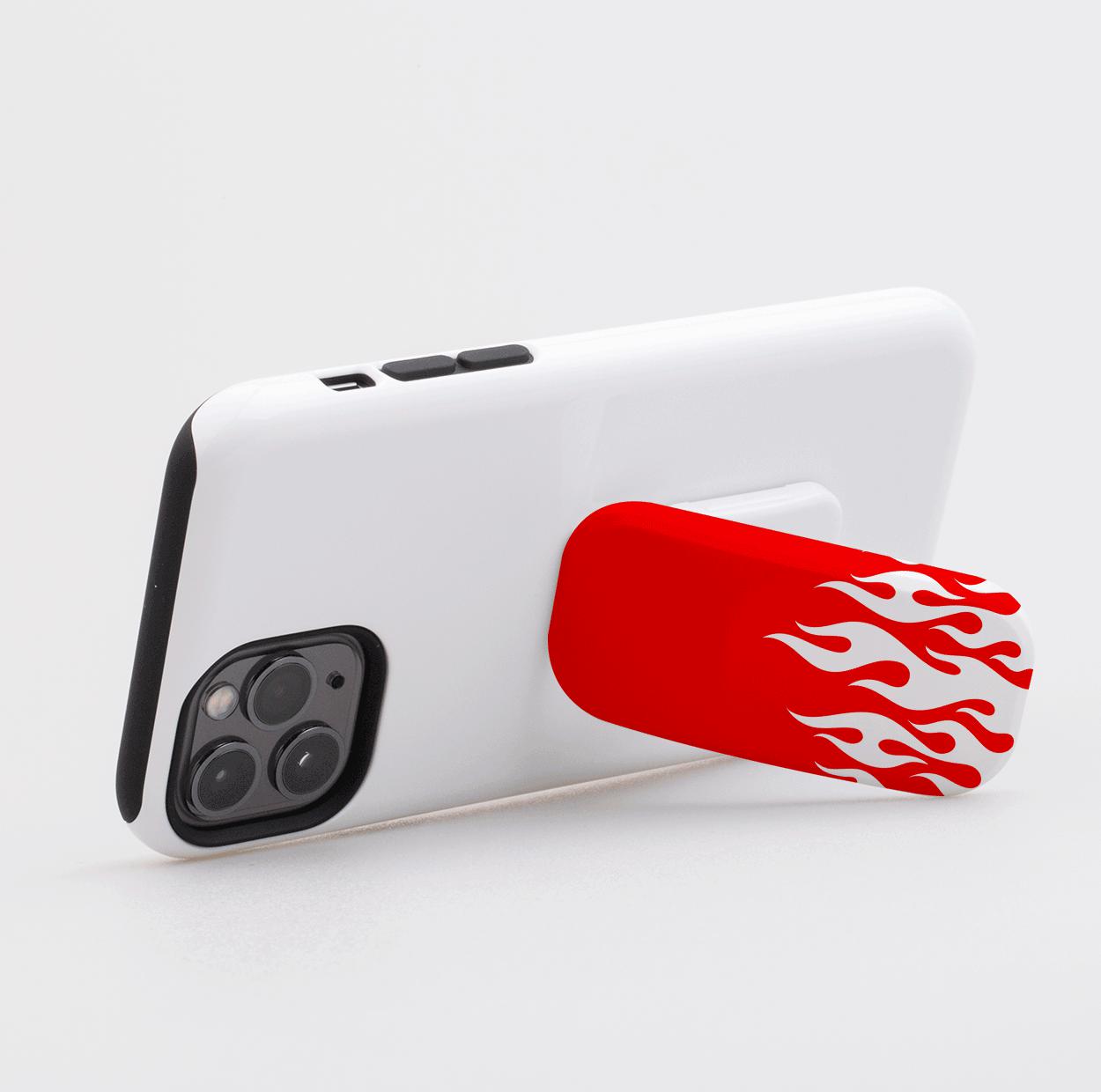 White Flames Red Phone Stand