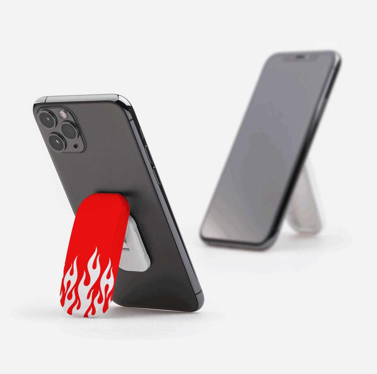 White Flames Red Phone Stand