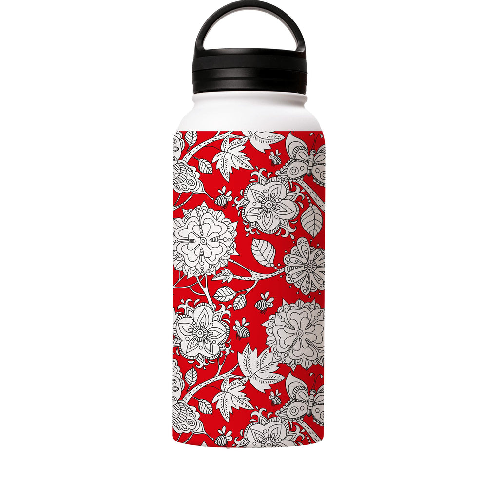 Water Bottles-Wisley Gardens Insulated Stainless Steel Water Bottle-32oz (945ml)-handle cap-Insulated Steel Water Bottle Our insulated stainless steel bottle comes in 3 sizes- Small 12oz (350ml), Medium 18oz (530ml) and Large 32oz (945ml) . It comes with a leak proof cap Keeps water cool for 24 hours Also keeps things warm for up to 12 hours Choice of 3 lids ( Sport Cap, Handle Cap, Flip Cap ) for easy carrying Dishwasher Friendly Lightweight, durable and easy to carry Reusable, so it's safe for