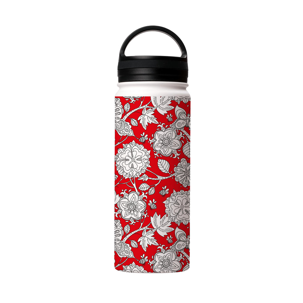 Water Bottles-Wisley Gardens Insulated Stainless Steel Water Bottle-18oz (530ml)-handle cap-Insulated Steel Water Bottle Our insulated stainless steel bottle comes in 3 sizes- Small 12oz (350ml), Medium 18oz (530ml) and Large 32oz (945ml) . It comes with a leak proof cap Keeps water cool for 24 hours Also keeps things warm for up to 12 hours Choice of 3 lids ( Sport Cap, Handle Cap, Flip Cap ) for easy carrying Dishwasher Friendly Lightweight, durable and easy to carry Reusable, so it's safe for