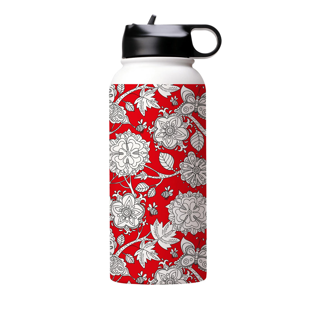 Water Bottles-Wisley Gardens Insulated Stainless Steel Water Bottle-32oz (945ml)-Flip cap-Insulated Steel Water Bottle Our insulated stainless steel bottle comes in 3 sizes- Small 12oz (350ml), Medium 18oz (530ml) and Large 32oz (945ml) . It comes with a leak proof cap Keeps water cool for 24 hours Also keeps things warm for up to 12 hours Choice of 3 lids ( Sport Cap, Handle Cap, Flip Cap ) for easy carrying Dishwasher Friendly Lightweight, durable and easy to carry Reusable, so it's safe for t