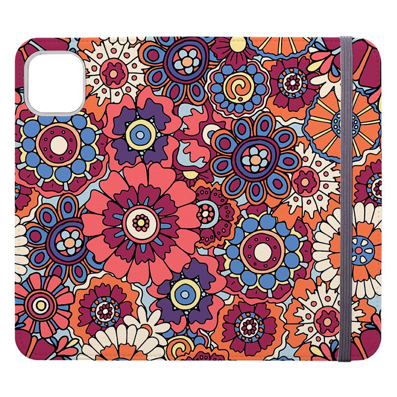 Étui portefeuille pour téléphone - Woodstock - Étui portefeuille en cuir végétal. 3 fentes pour cartes. Extérieur entièrement imprimé. Compatibilité : consultez le menu déroulant pour les options, veuillez sélectionner le bon étui car nous imprimons sur commande. - Stringberry
