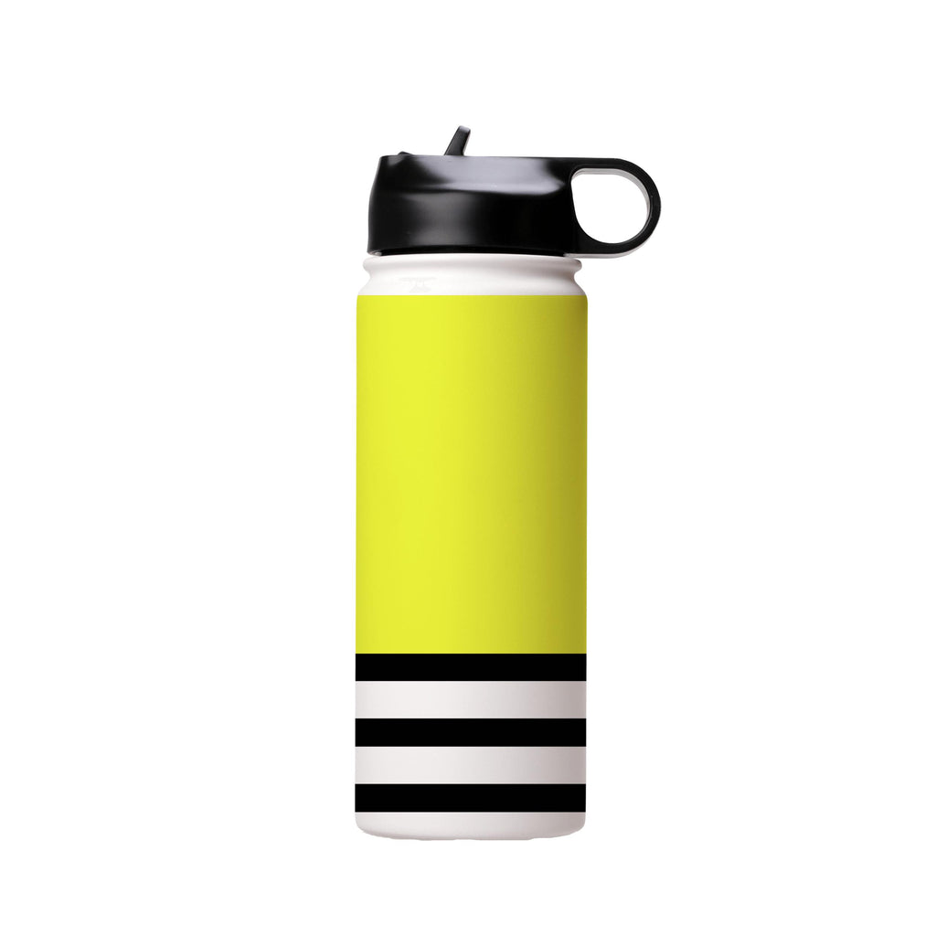 Water Bottles-Yellow And Stripes Insulated Stainless Steel Water Bottle-18oz (530ml)-Flip cap-Insulated Steel Water Bottle Our insulated stainless steel bottle comes in 3 sizes- Small 12oz (350ml), Medium 18oz (530ml) and Large 32oz (945ml) . It comes with a leak proof cap Keeps water cool for 24 hours Also keeps things warm for up to 12 hours Choice of 3 lids ( Sport Cap, Handle Cap, Flip Cap ) for easy carrying Dishwasher Friendly Lightweight, durable and easy to carry Reusable, so it's safe f